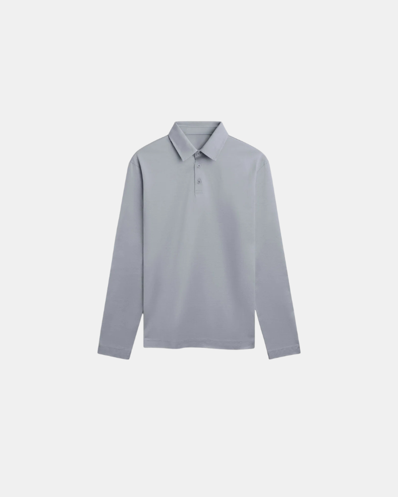 Longsleeve Polo - Glans - Concrete Grey