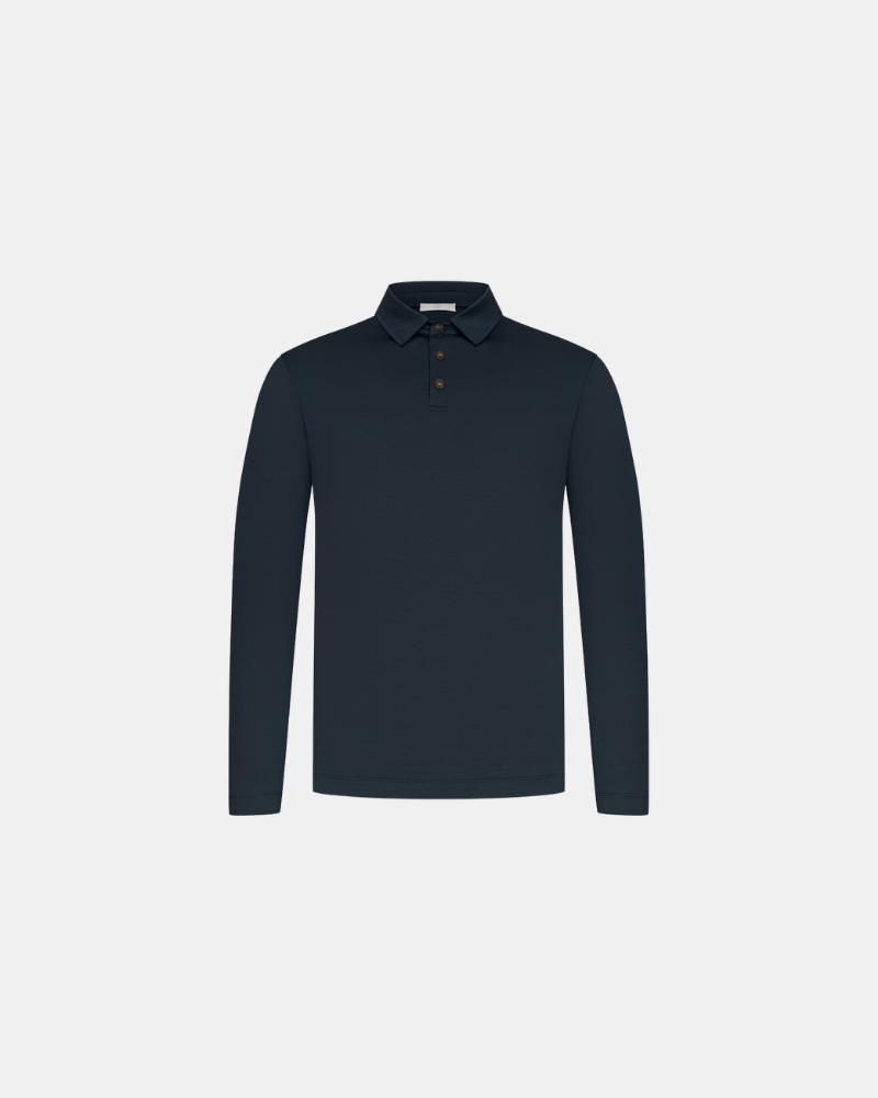 Longsleeve Polo - Glans - Deep Navy