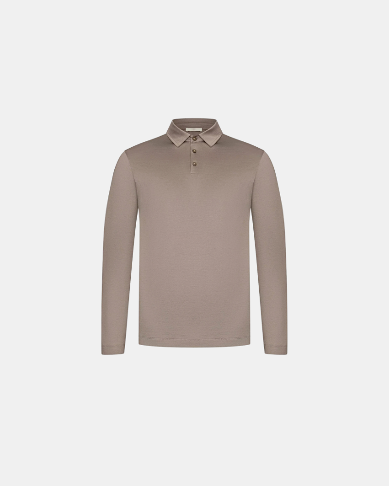 Longsleeve Polo - Glans - Desert Taupe
