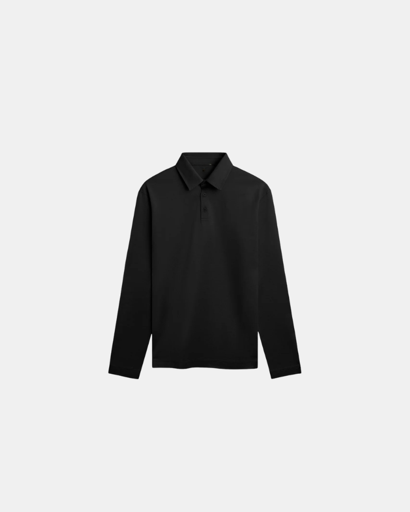 Longsleeve Polo - Glans - Midnight Black
